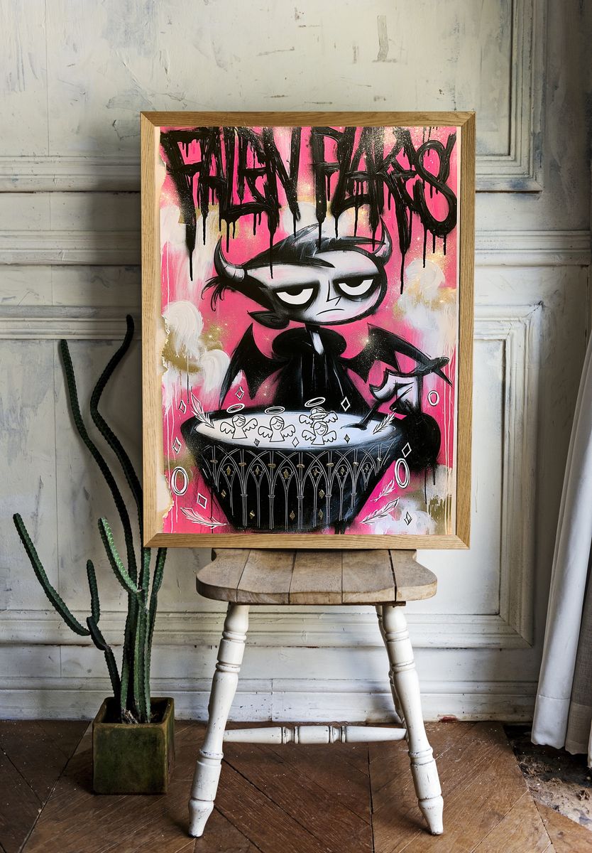 Horned Angel Graffiti Poster. — room view 1