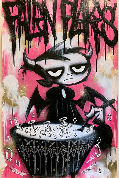 Horned Angel Graffiti Poster. poster