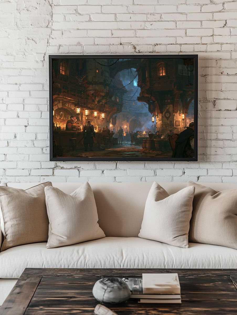 Medieval Tavern Interior — Fantasy Print. — room view 1