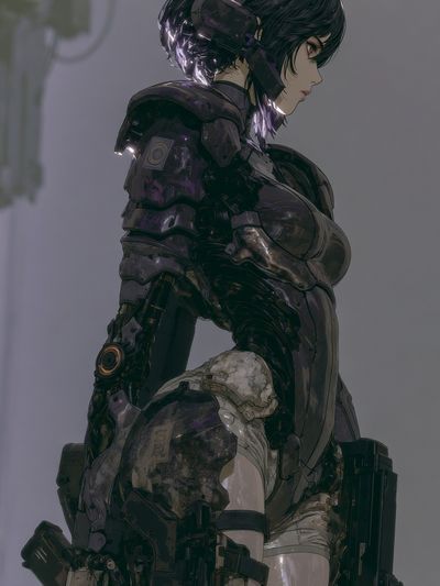 Cybernetic Warrior Portrait Print.