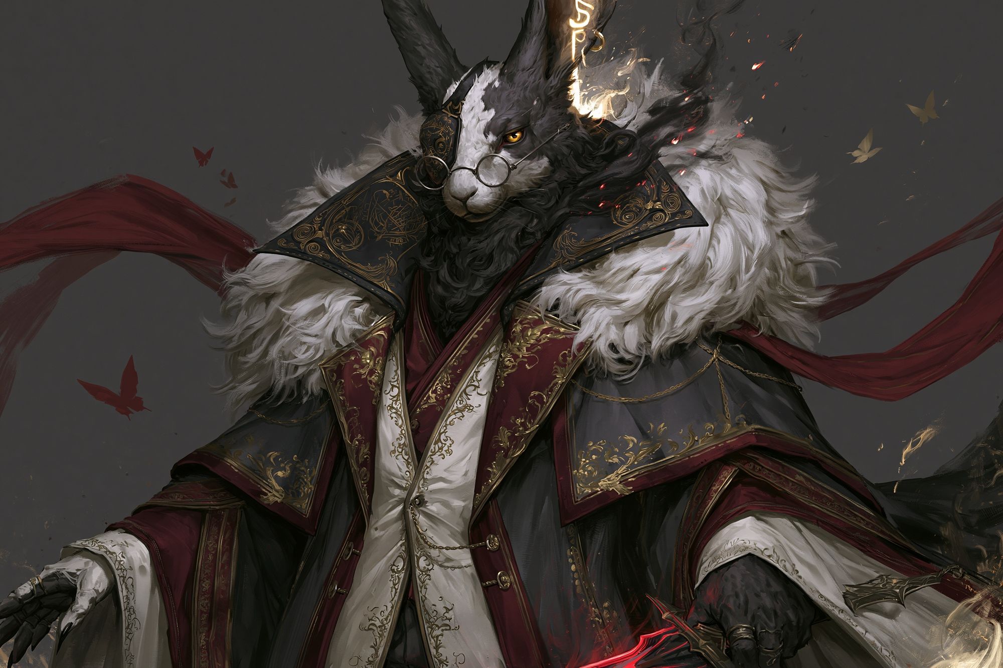 Mystic Rabbit Portrait Fantasy Print. poster detail
