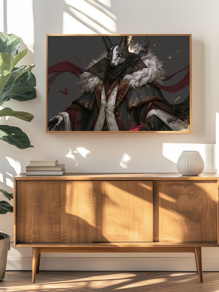 Mystic Rabbit Portrait Fantasy Print. — room view 3