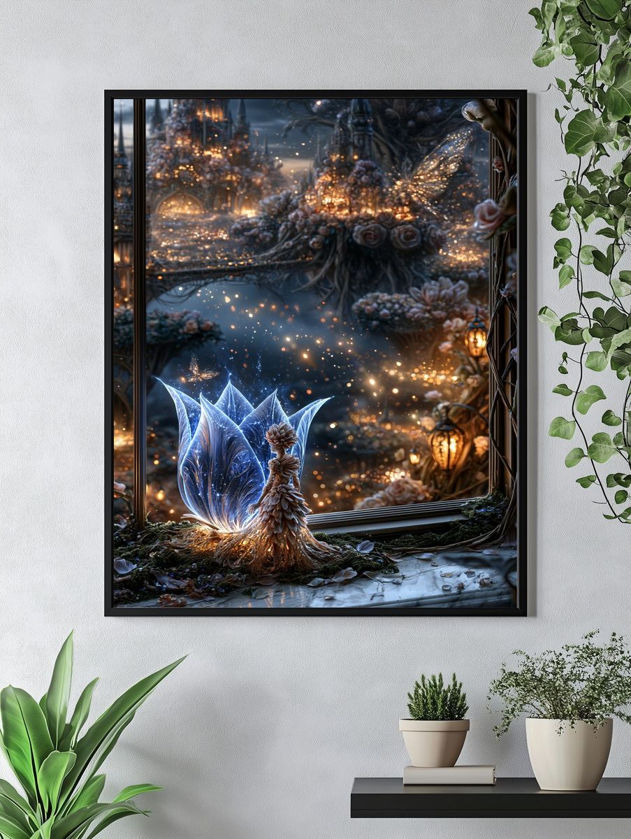 Enchanted Floral Cityscape Print. — room view 4
