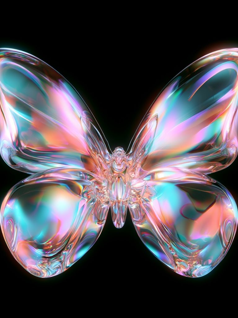 Iridescent Butterfly Abstract Print. poster — illustration art