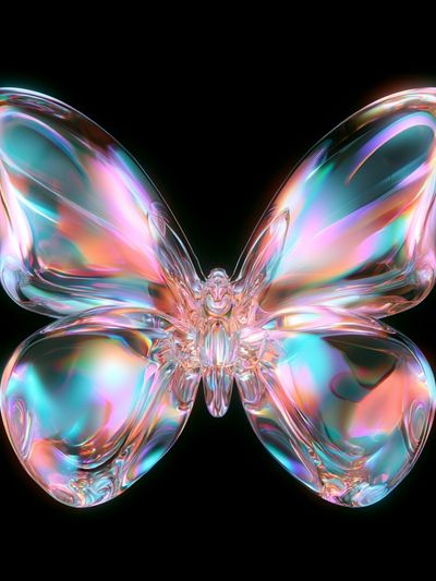 Iridescent Butterfly Abstract Print.