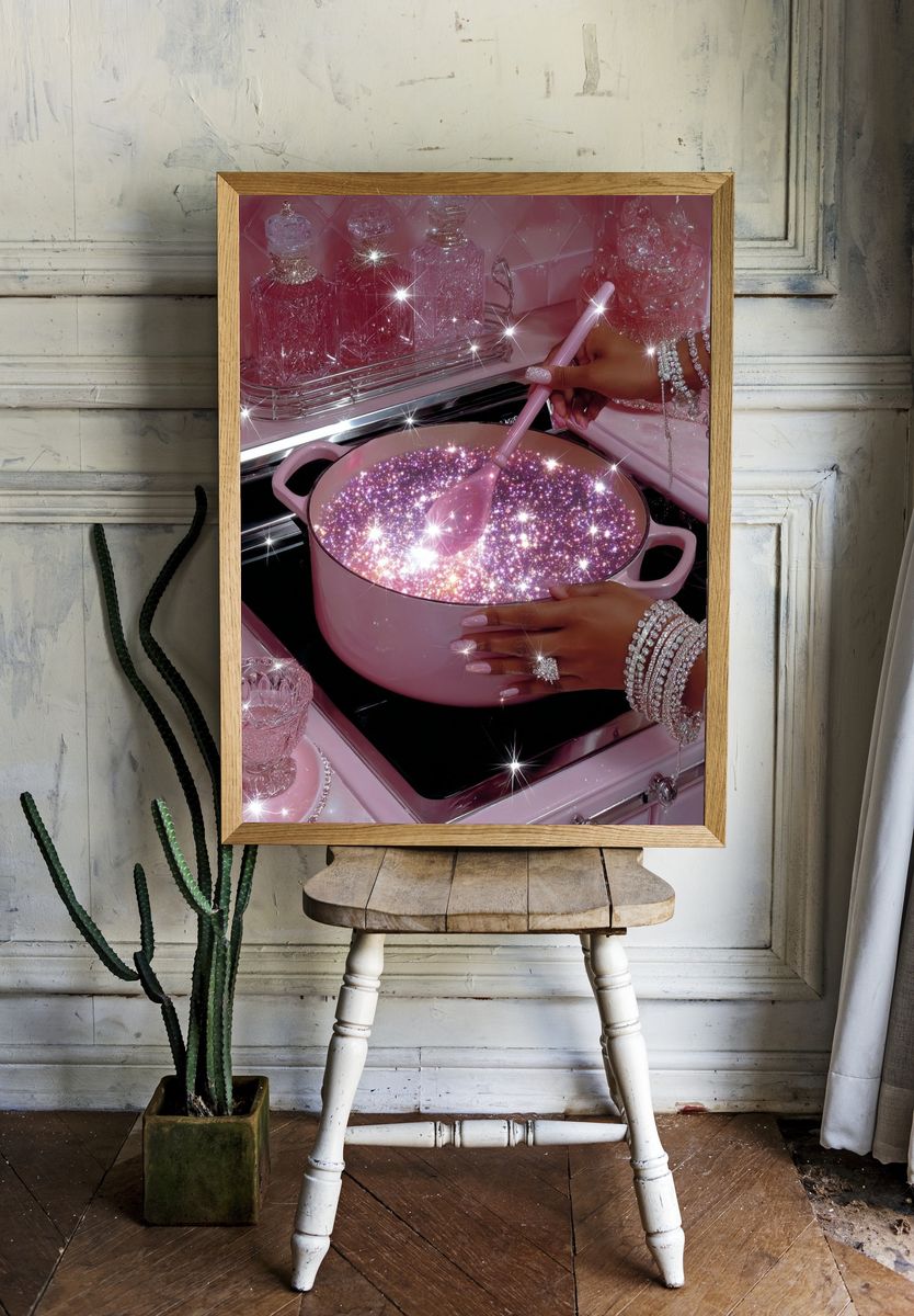 Pink Glam Kitchen Sparkle Poster. room preview