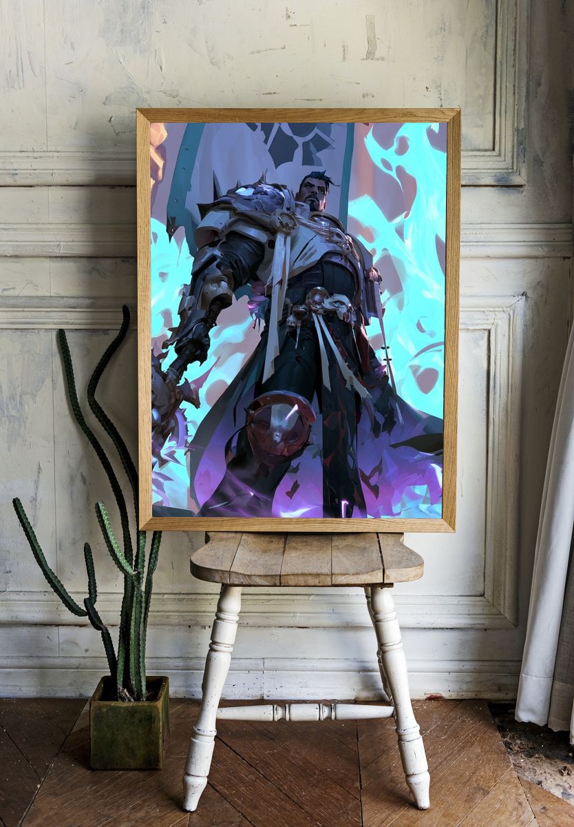 Fantasy Warrior Digital Art Poster. room preview