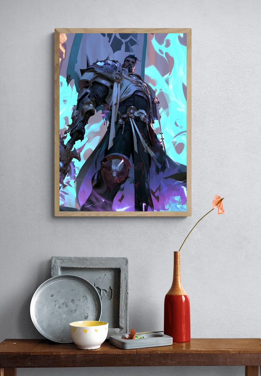 Fantasy Warrior Digital Art Poster. — room view 3
