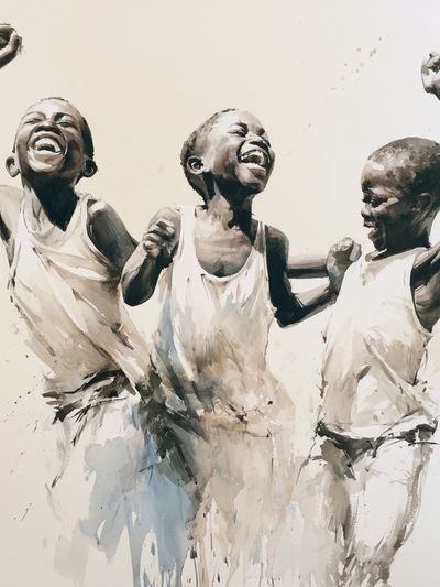 Joyful Children Watercolor Print.