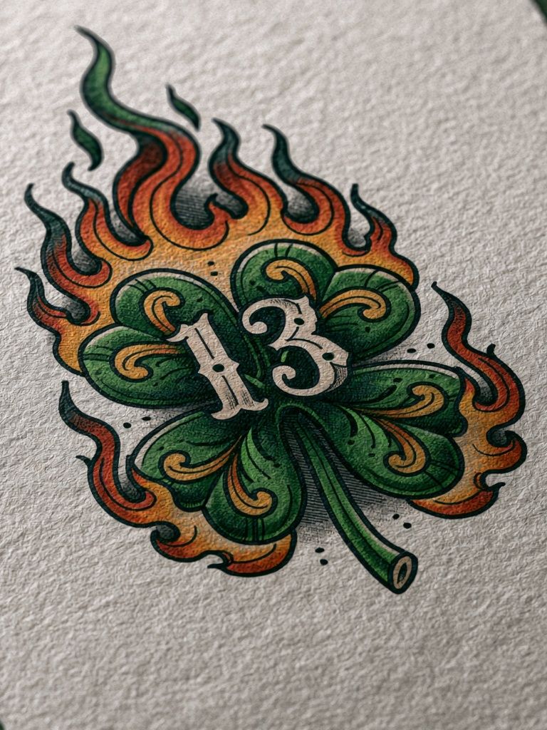 13 Clover Flame Illustration Poster. poster — illustration art
