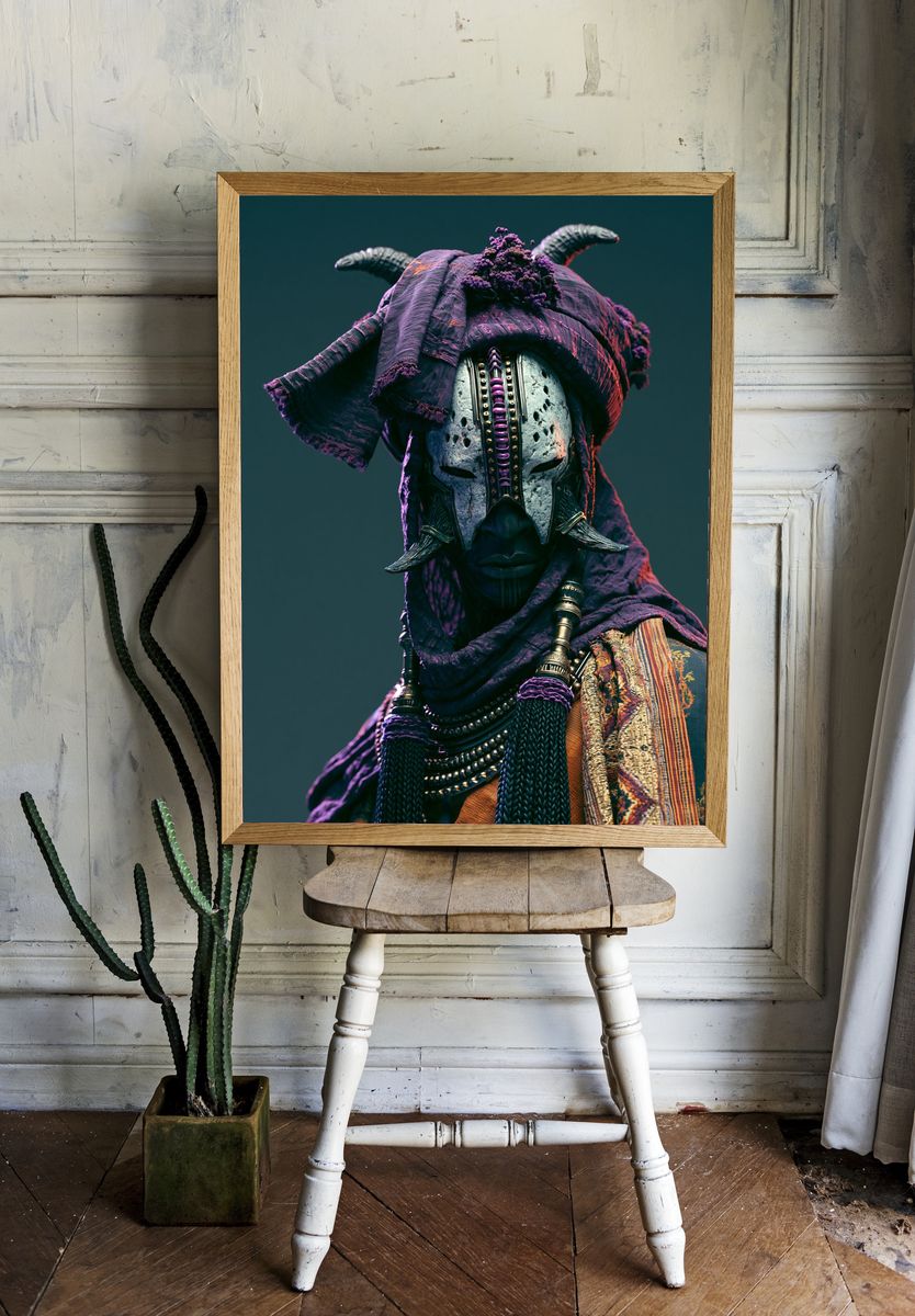 Mystic Mask Portrait Print. — room view 1