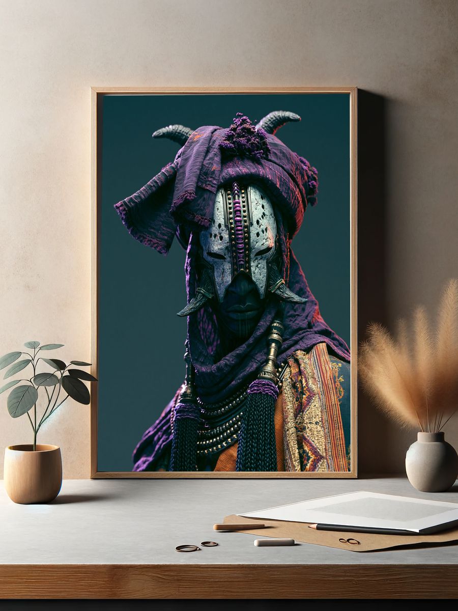 Mystic Mask Portrait Print. — room view 2
