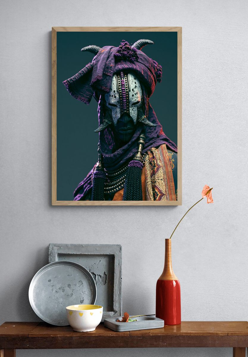 Mystic Mask Portrait Print. — room view 3
