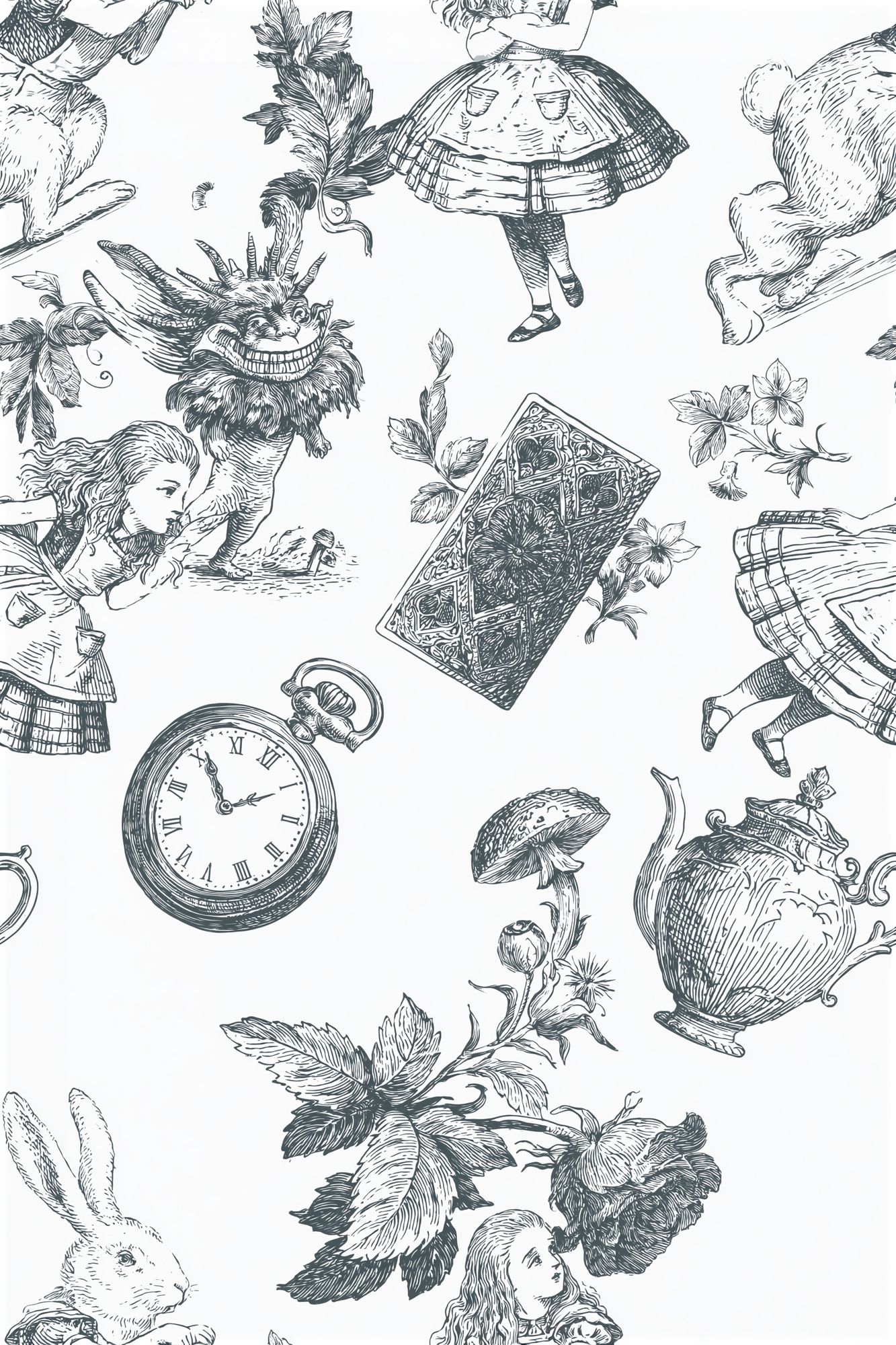 Alice in Wonderland Toile Print. poster detail