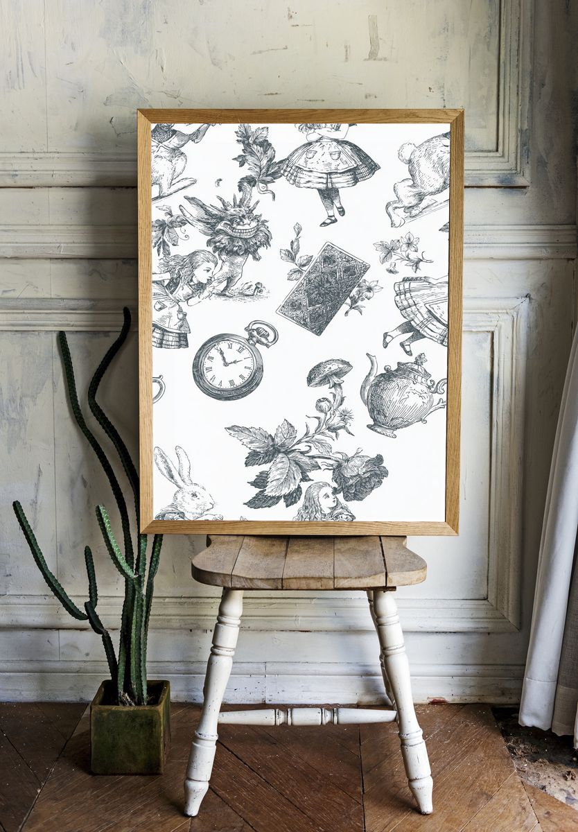 Alice in Wonderland Toile Print. — room view 1