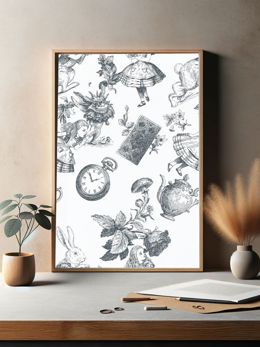Alice in Wonderland Toile Print. — room view 2