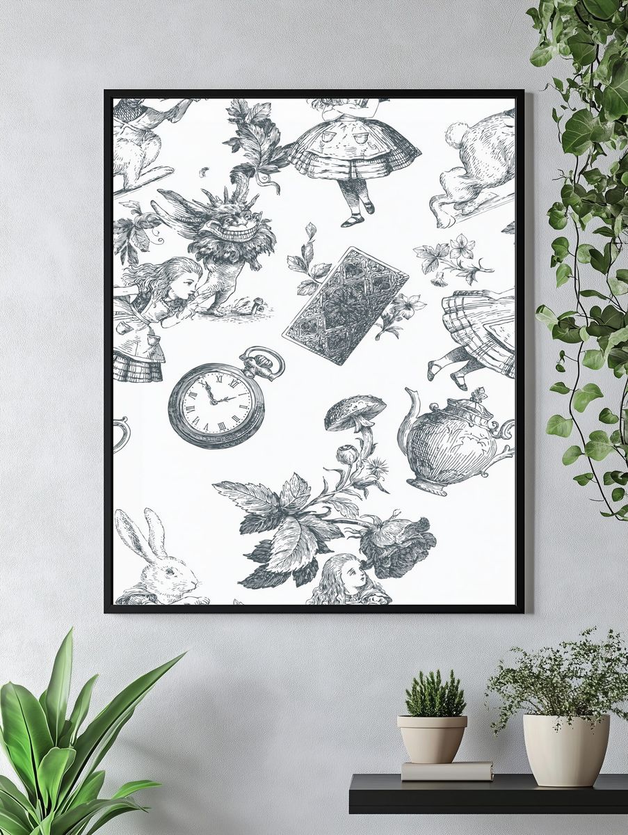 Alice in Wonderland Toile Print. — room view 4