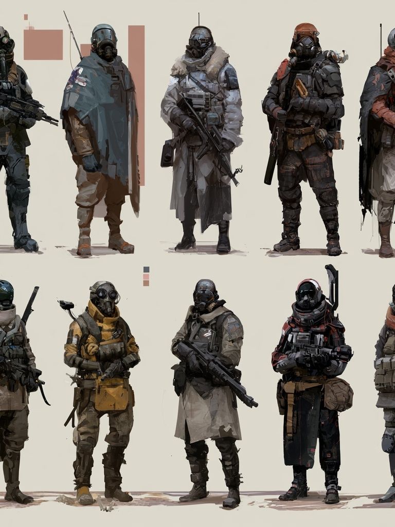 Armored Sci-Fi Soldiers Illustration Poster. poster detail