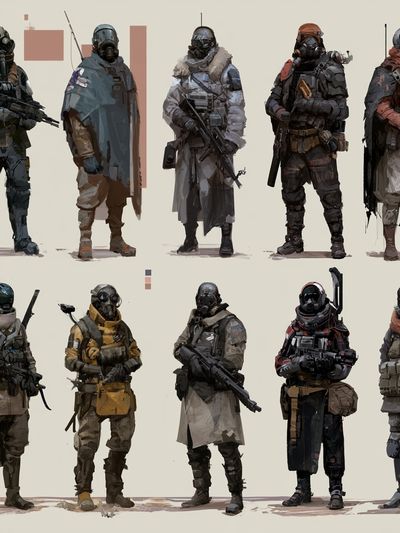 Armored Sci-Fi Soldiers Illustration Poster. poster