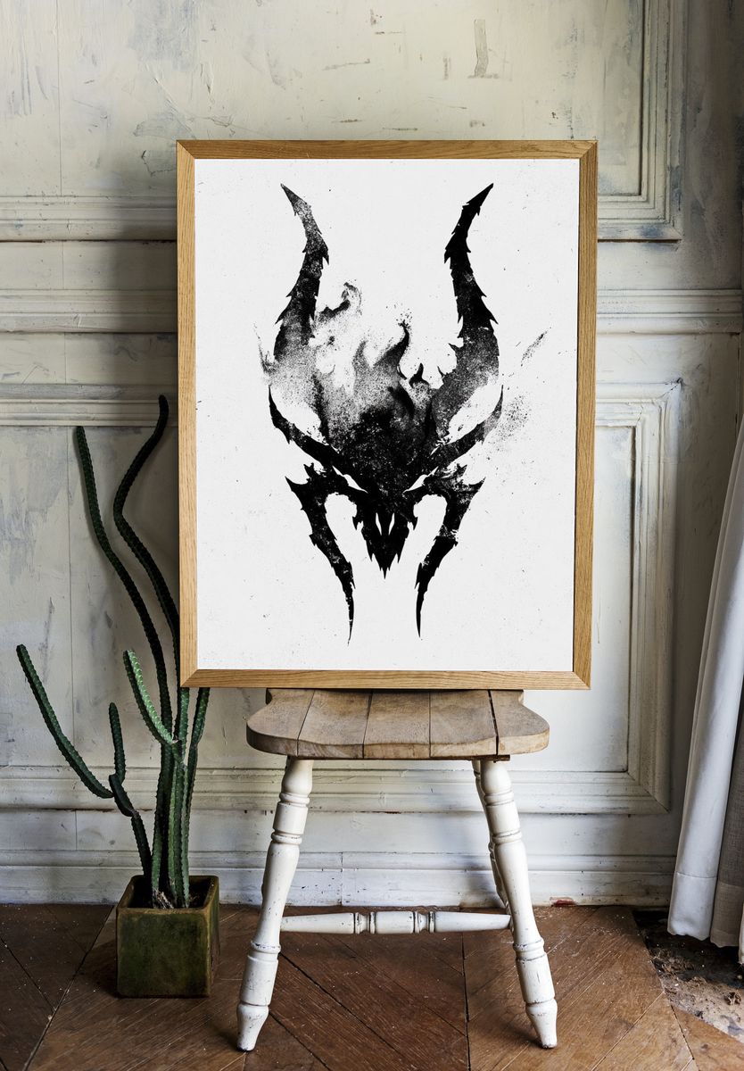 Dark Skull Ink Poster. — room view 1