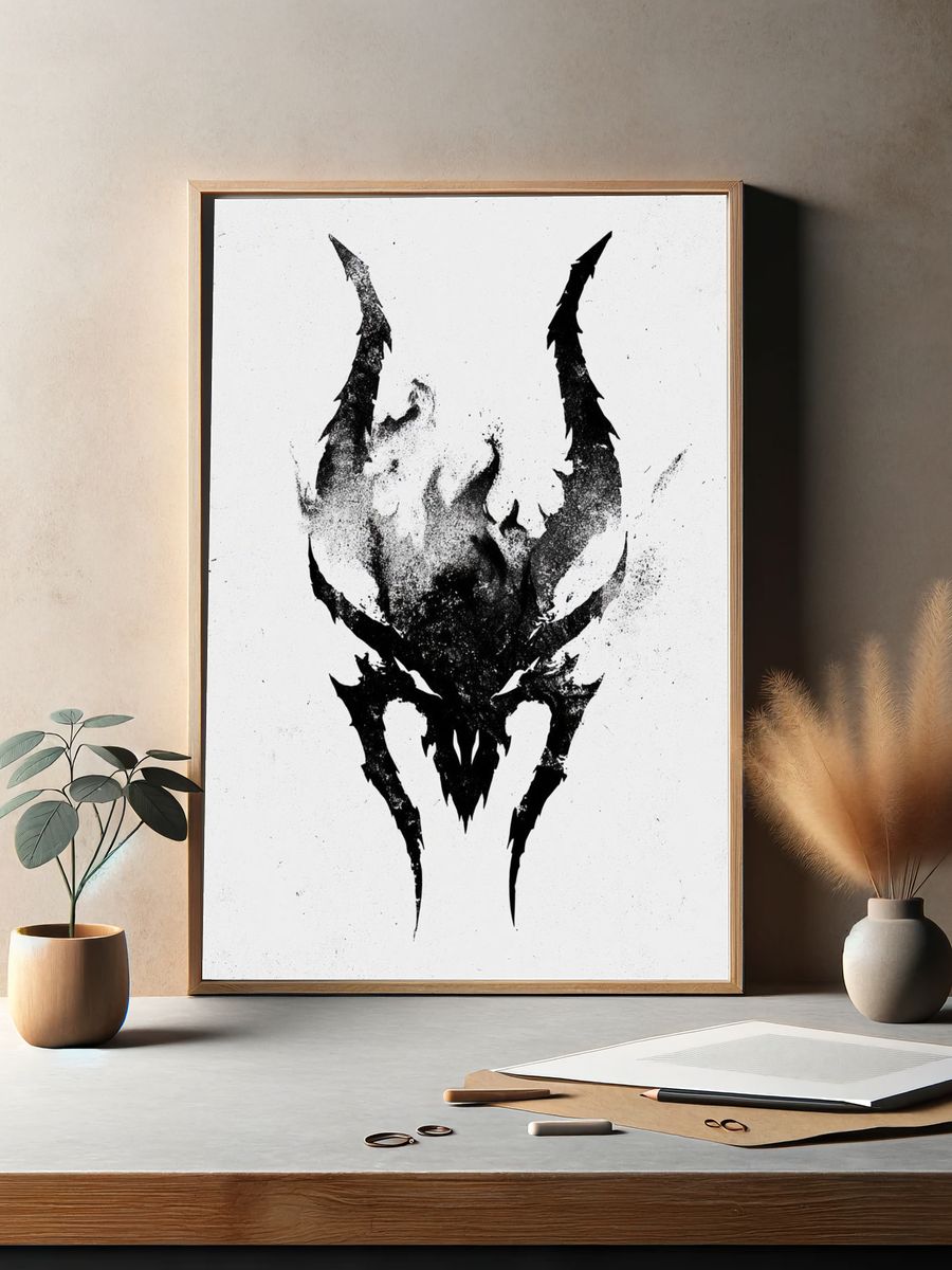 Dark Skull Ink Poster. — room view 2