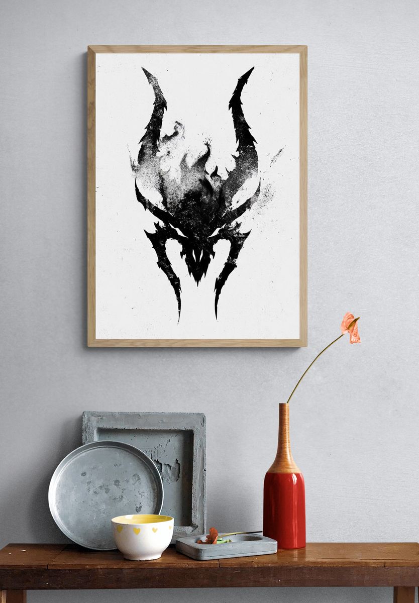 Dark Skull Ink Poster. — room view 3