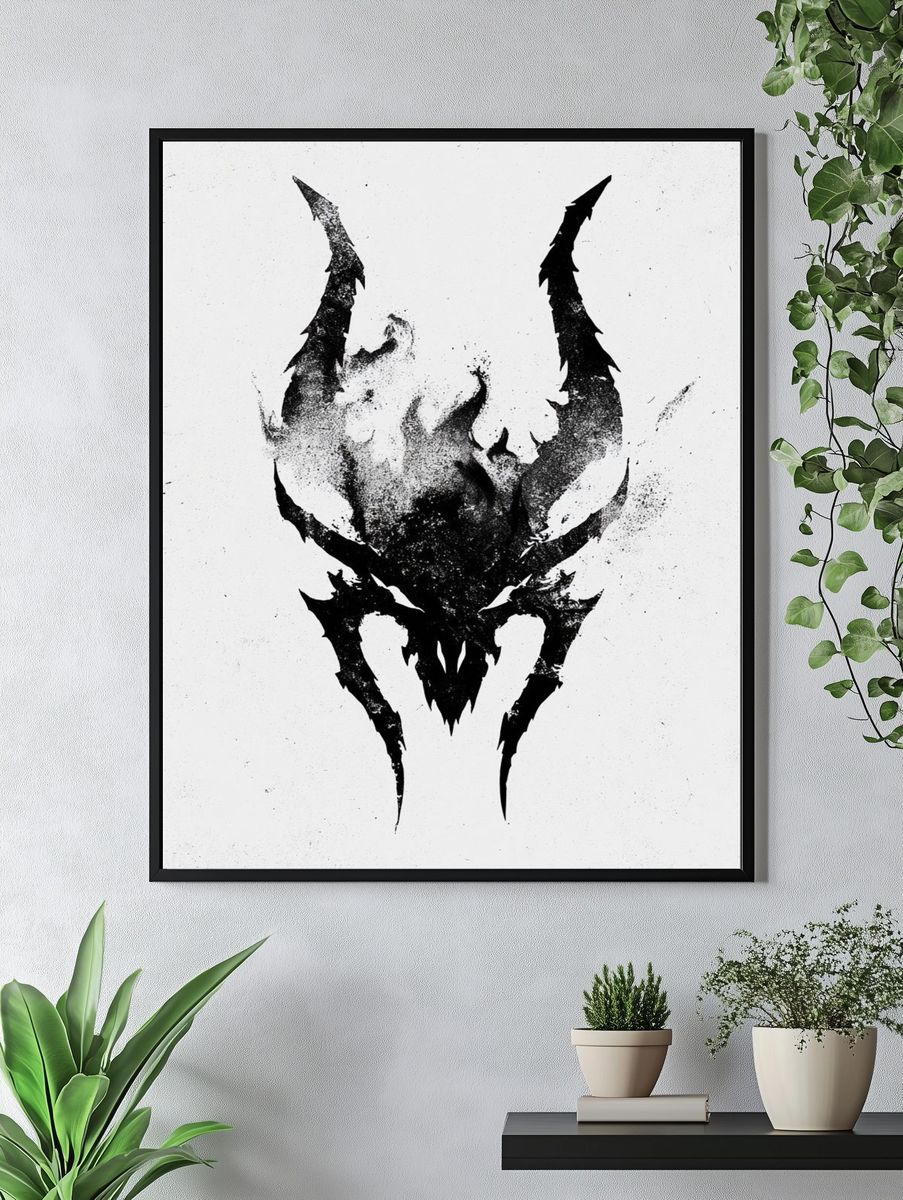 Dark Skull Ink Poster. — room view 4