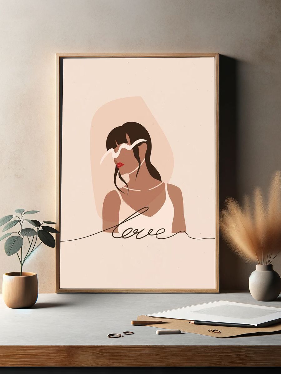 Sad Raspberry Cartoon Print. — room view 2