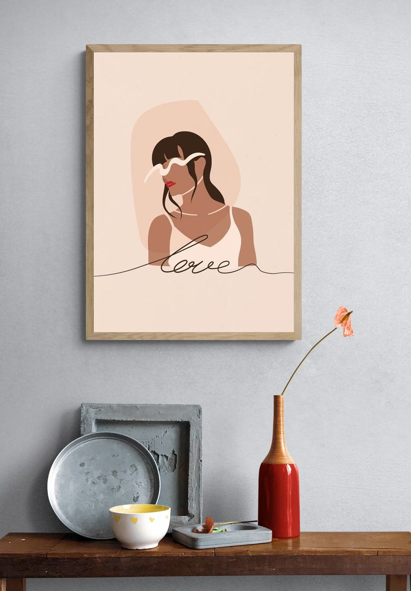 Sad Raspberry Cartoon Print. — room view 3