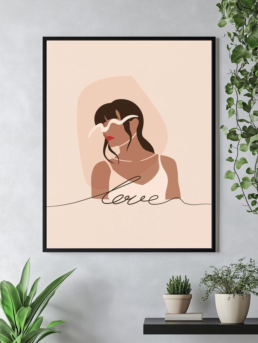 Sad Raspberry Cartoon Print. — room view 4