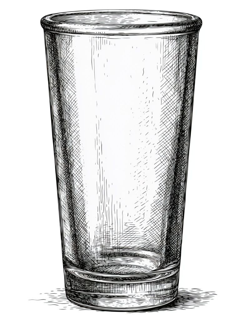 Glass Tumbler Sketch Poster. poster — illustration art