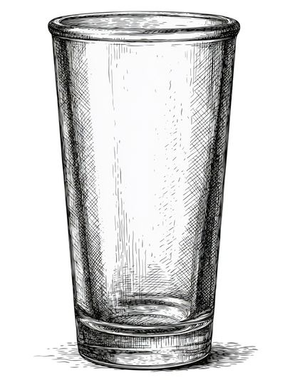 Glass Tumbler Sketch Poster. poster