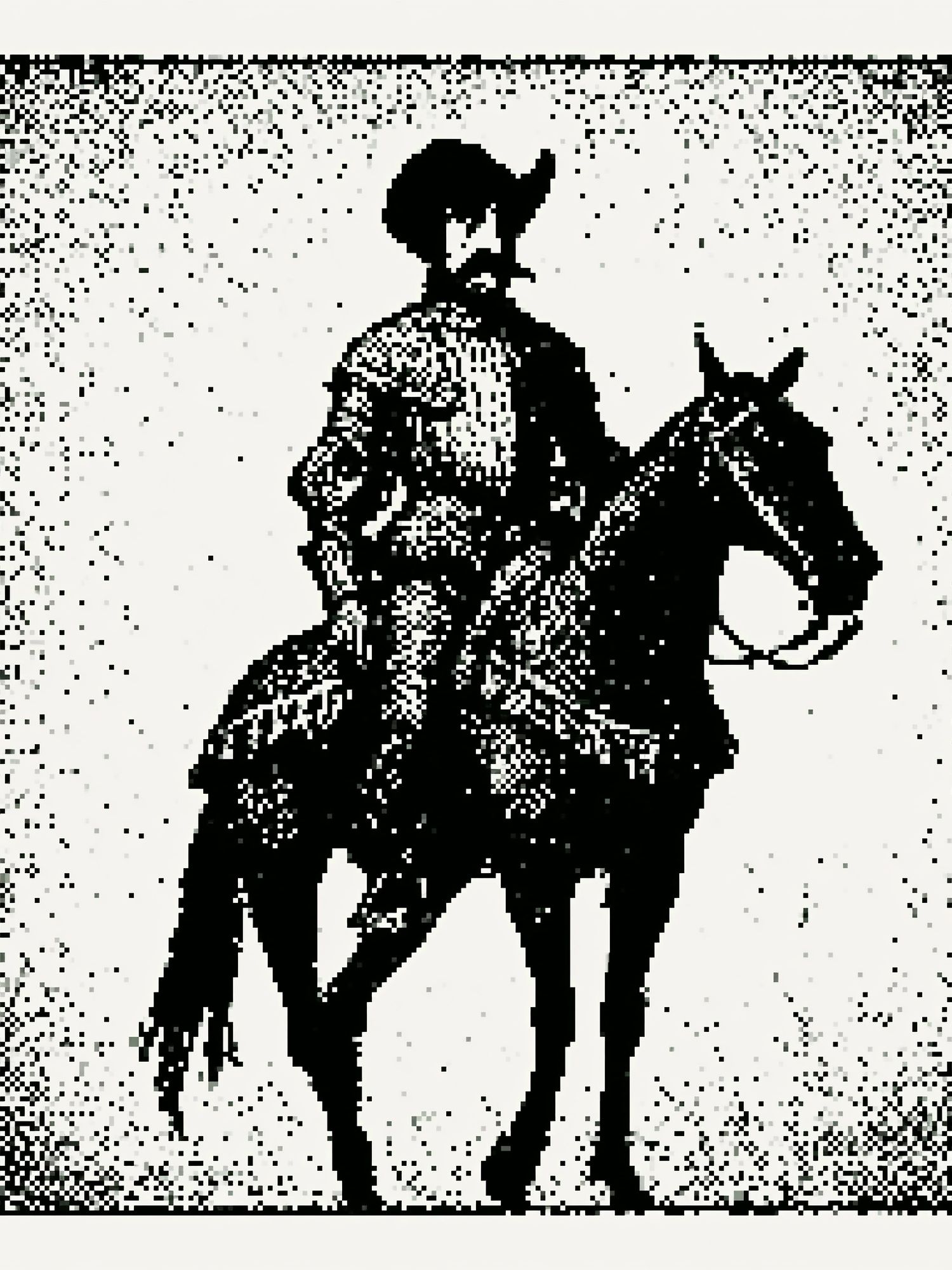 Cowboy Rider Silhouette Print. poster detail
