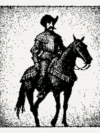 Cowboy Rider Silhouette Print. poster print