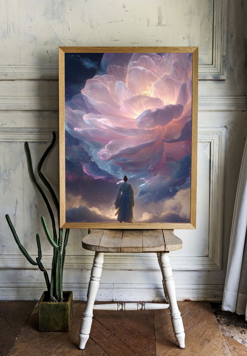 Celestial Blossom Dreamscape Poster. room preview