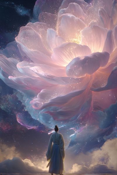 Celestial Blossom Dreamscape Poster. poster print