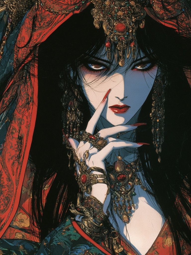 Mystic Geisha Portrait Print. poster detail