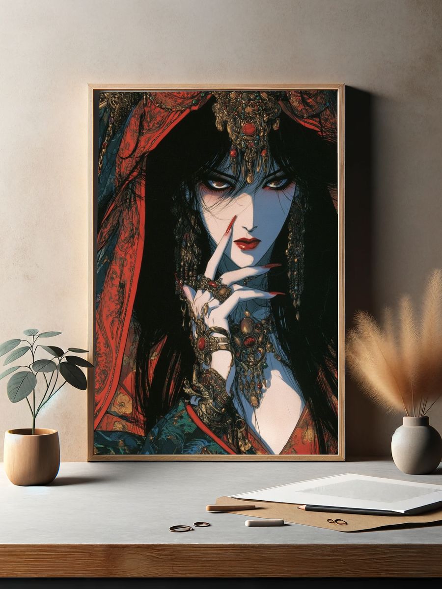 Mystic Geisha Portrait Print. — room view 2
