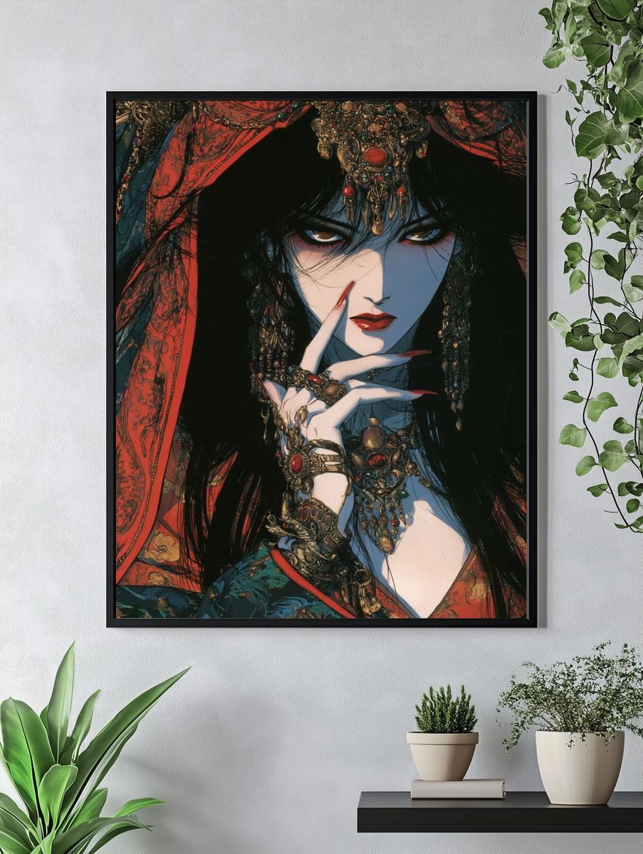 Mystic Geisha Portrait Print. — room view 4