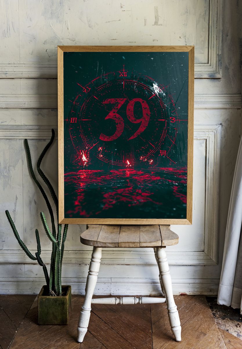39 Dark Clock Poster. room preview