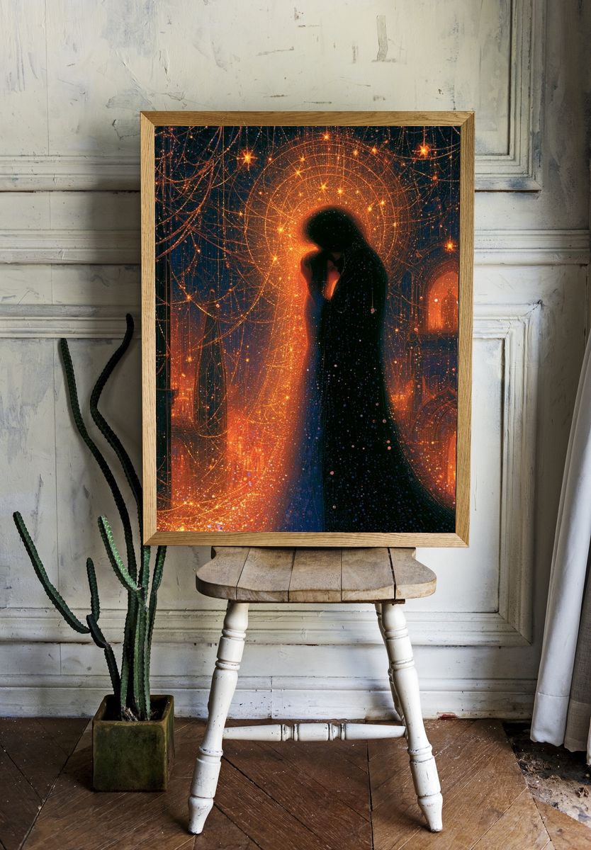 Celestial Lovers Fantasy Print. — room view 1