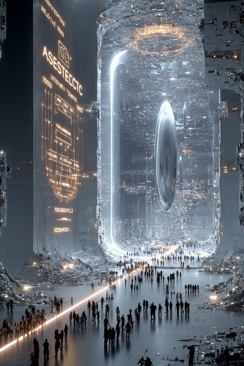 Futuristic Portal Cityscape Poster. poster detail