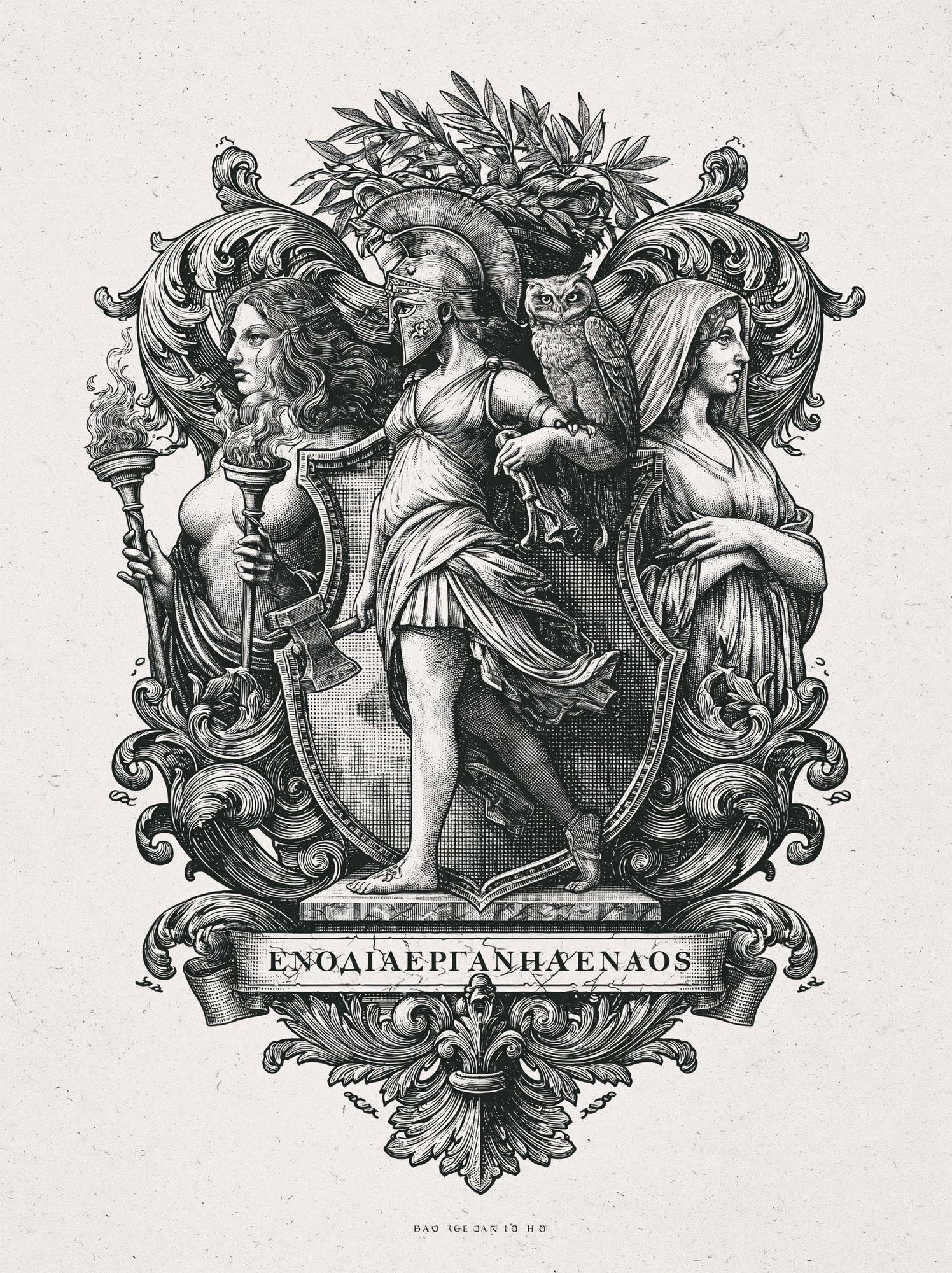 Greek Mythology Crest Illustration Poster. poster detail