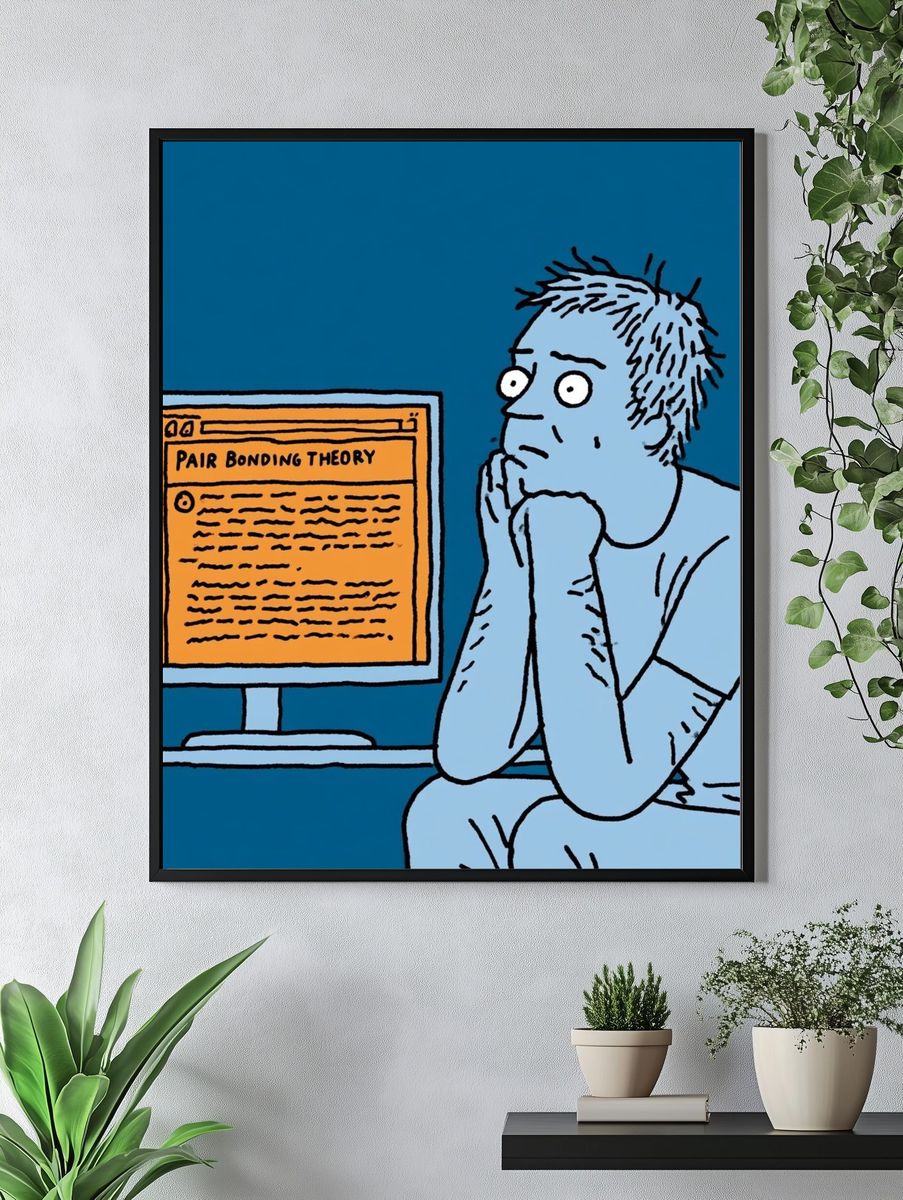 Pair Bonding Theory Cartoon Poster. — room view 4
