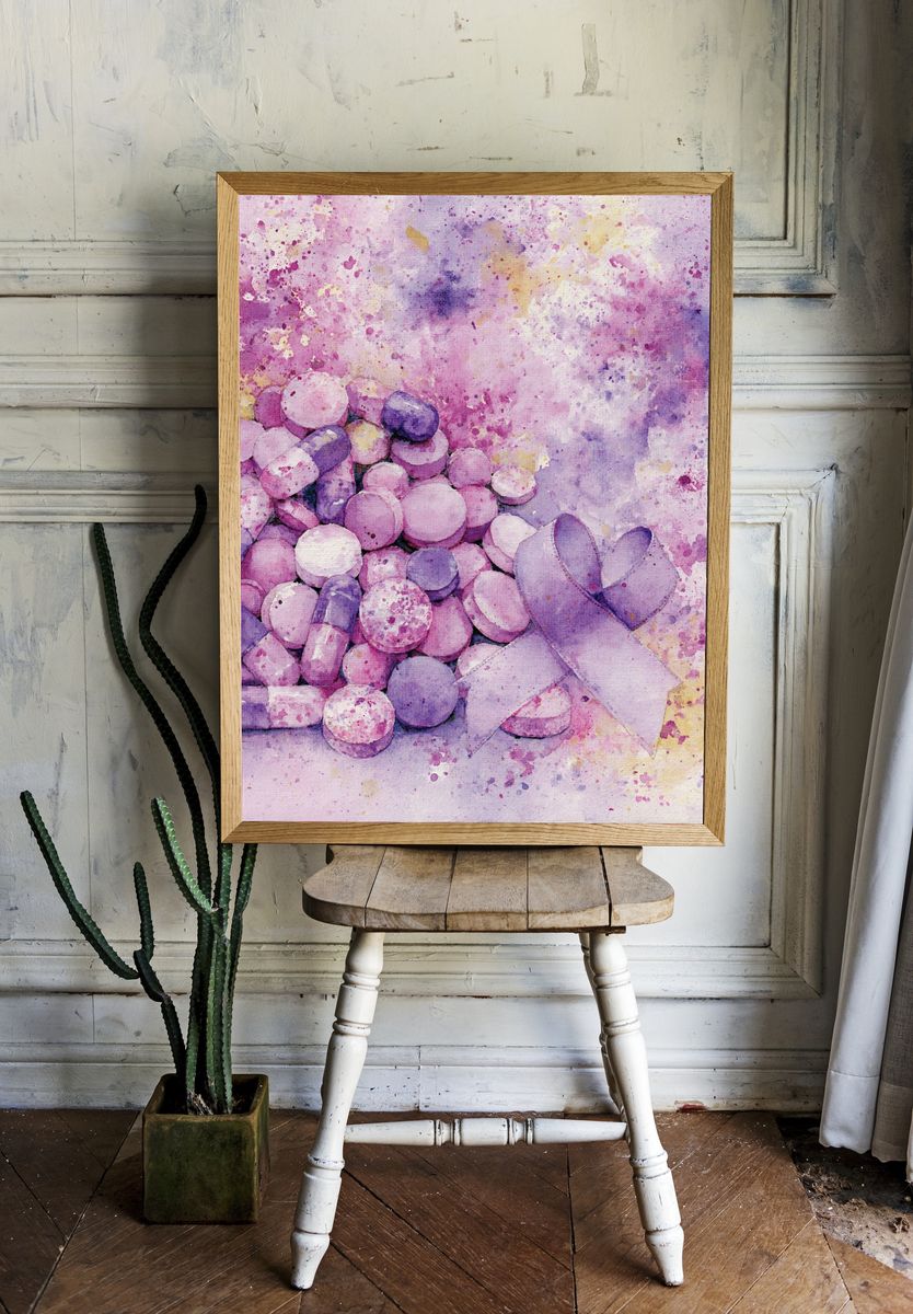 Pastel Pills Watercolor Poster. room preview