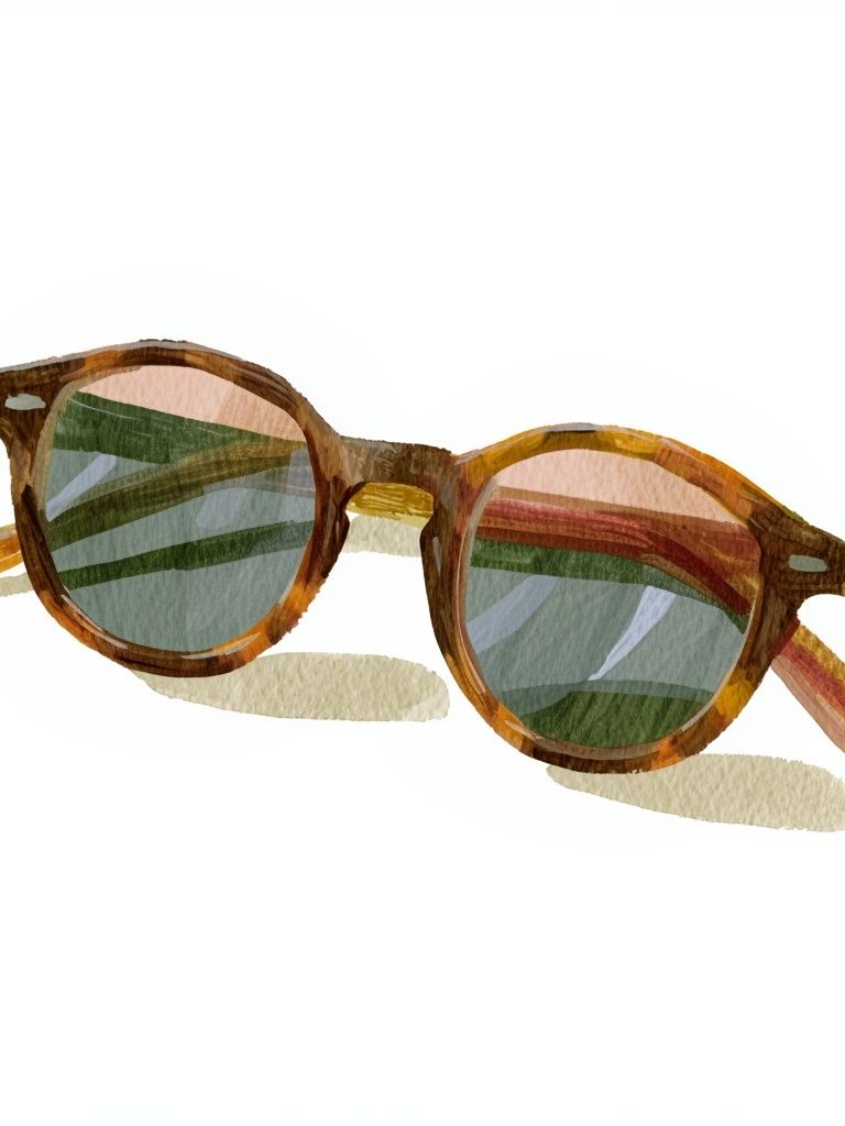Watercolor Sunglasses Illustration Poster. poster detail