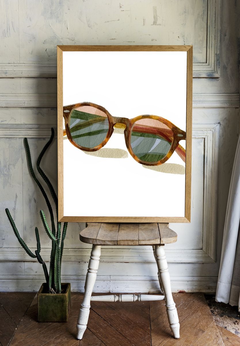 Watercolor Sunglasses Illustration Poster. room preview