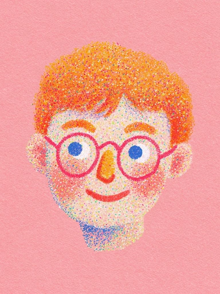 Playful Face Illustration Poster. poster detail