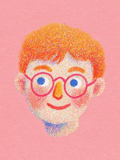 Playful Face Illustration Poster. poster print
