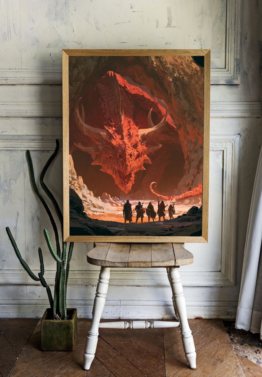 Dragon Cavern Fantasy Poster. room preview